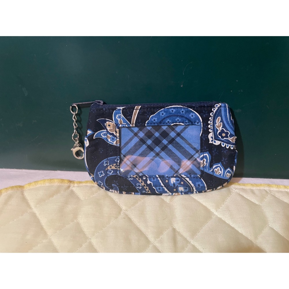 Vera Bradley Windsor Nazy Zip ID Case Keychain Wallet